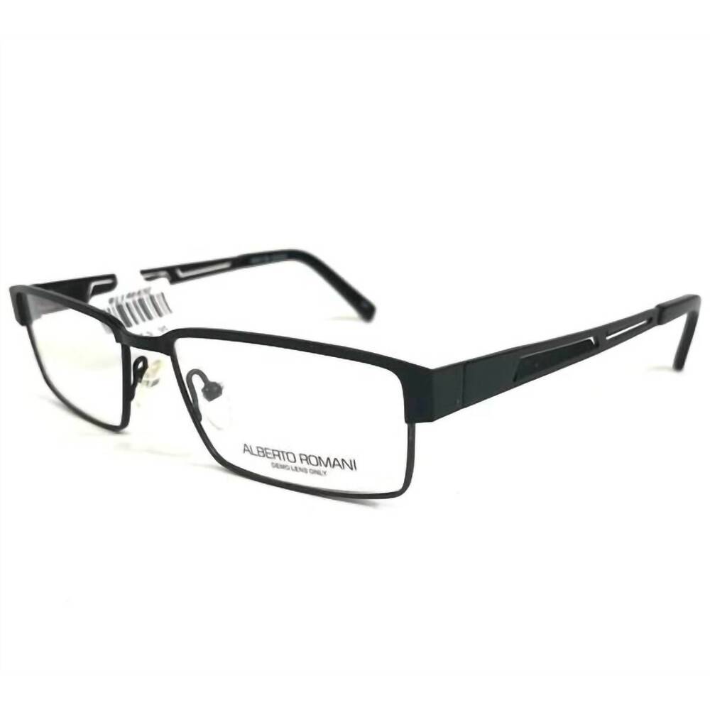 NEW ALBERTO ROMANI men's ar810 rectangular eyeglasses in black